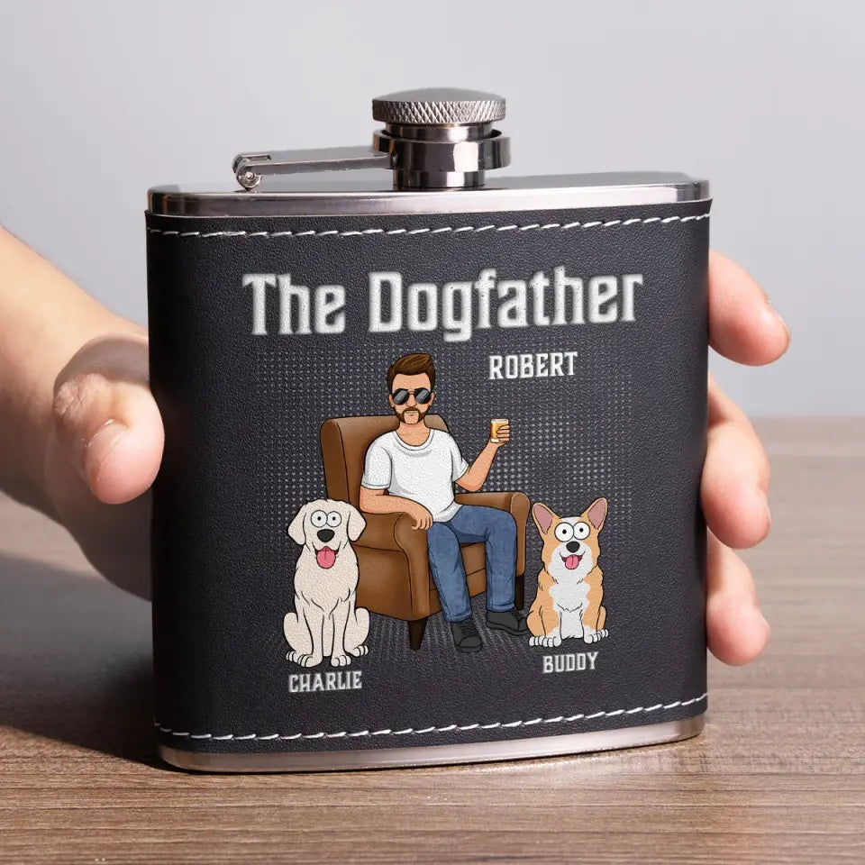 Le chien est le dieu de l'amusement - Flasque personnalisée pour chien - Fête des pères, cadeau pour les propriétaires d'animaux et les amoureux des animaux