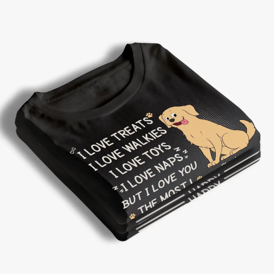 J'adore les friandises, mais c'est toi que je préfère - T-shirt unisexe personnalisé pour chien, sweat à capuche, sweat-shirt - Fête des pères, cadeau pour les propriétaires d'animaux, amoureux des animaux