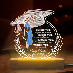 Ma petite fille pour toujours - Lampe LED 3D personnalisée en forme de famille - Cadeau de remise de diplôme pour les membres de la famille, les frères et sœurs