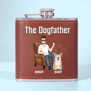 Le chien est le dieu de l'amusement - Flasque personnalisée pour chien - Fête des pères, cadeau pour les propriétaires d'animaux et les amoureux des animaux