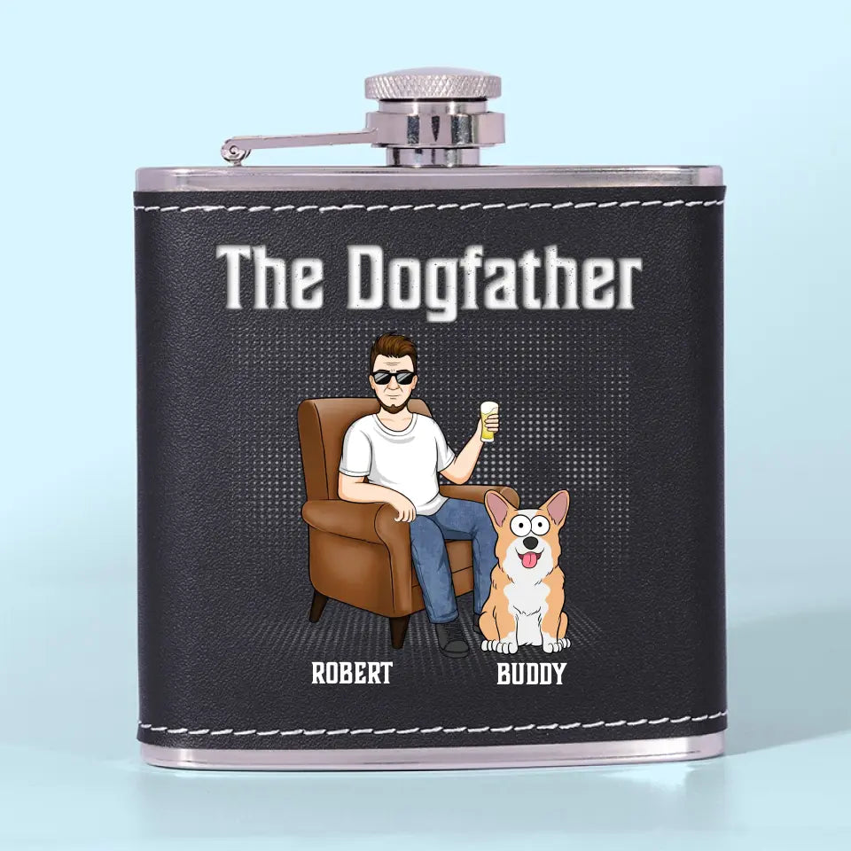 Le chien est le dieu de l'amusement - Flasque personnalisée pour chien - Fête des pères, cadeau pour les propriétaires d'animaux et les amoureux des animaux