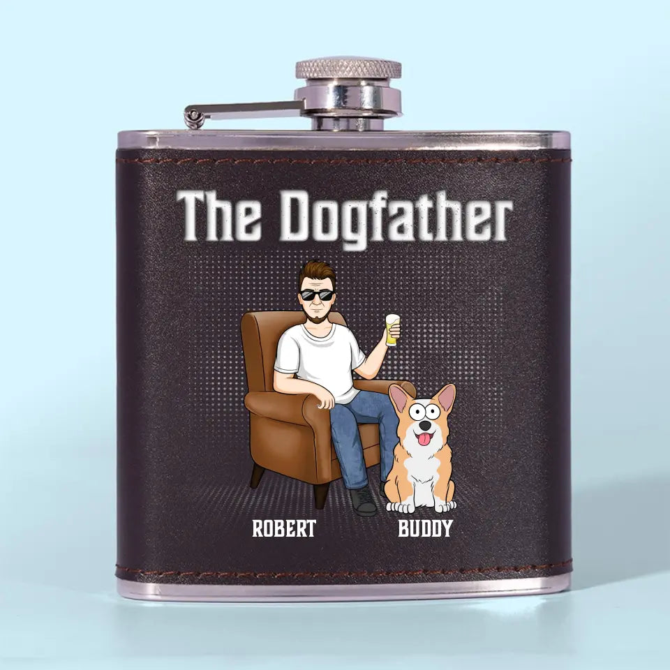 Le chien est le dieu de l'amusement - Flasque personnalisée pour chien - Fête des pères, cadeau pour les propriétaires d'animaux et les amoureux des animaux