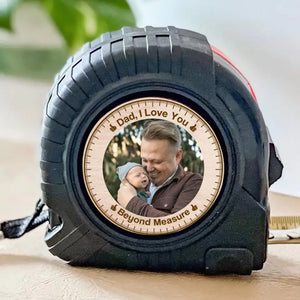 Photo personnalisée Notre amour ne peut être mesuré - Mètre ruban personnalisé pour la famille - Fête des pères, cadeau pour papa, grand-père