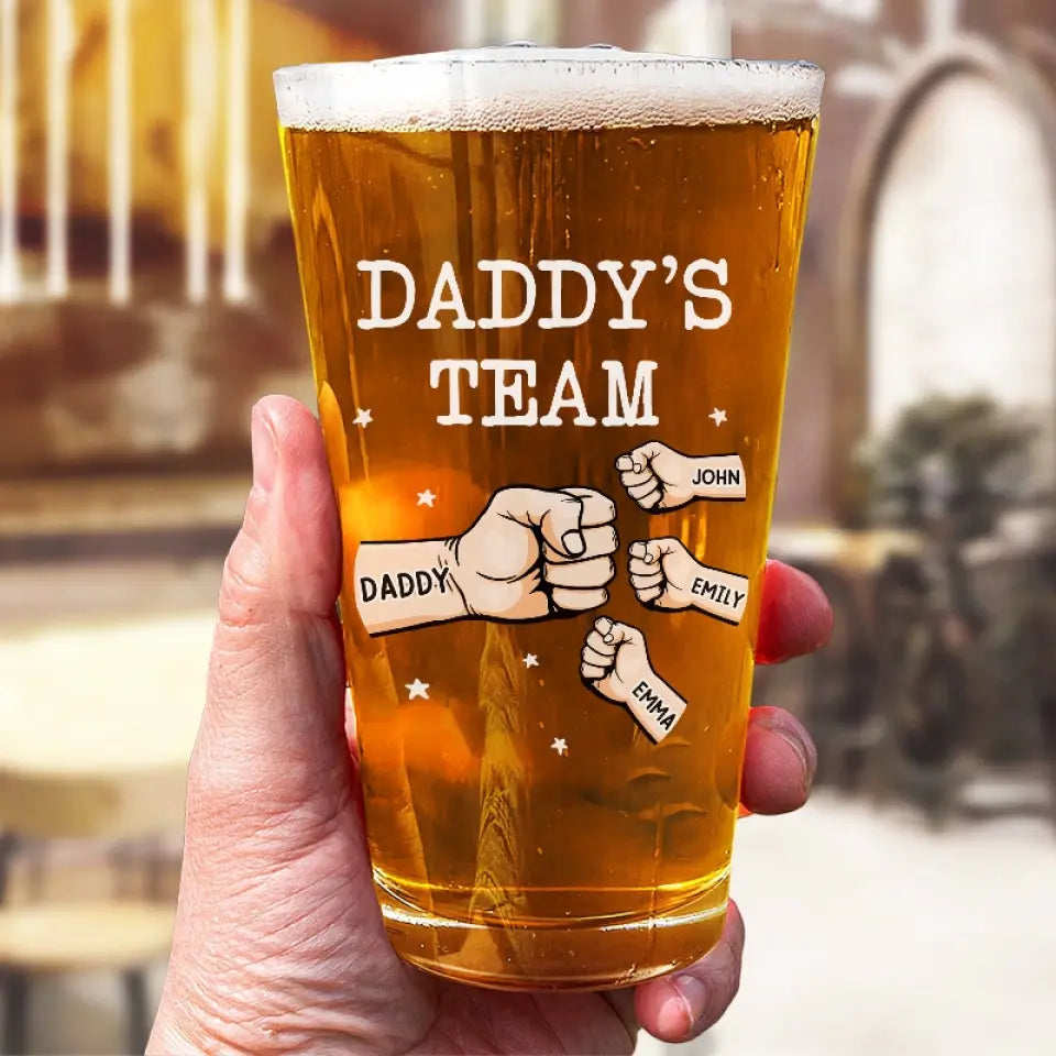 Bois papa, on ne le dira pas à maman - Verre à bière personnalisé pour la famille - Fête des pères, cadeau pour papa, grand-père