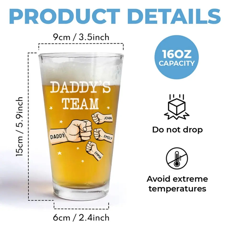 Bois papa, on ne le dira pas à maman - Verre à bière personnalisé pour la famille - Fête des pères, cadeau pour papa, grand-père