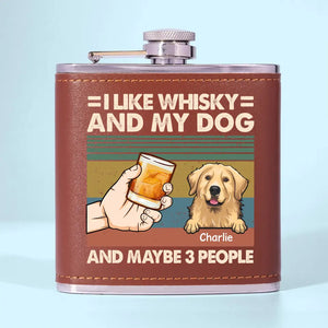 Envie de rester à la maison et de me détendre avec mon chien ? Flasque personnalisée pour chien – Cadeau pour les propriétaires et les amoureux des animaux.