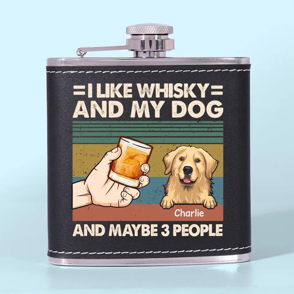 Envie de rester à la maison et de me détendre avec mon chien ? Flasque personnalisée pour chien – Cadeau pour les propriétaires et les amoureux des animaux.