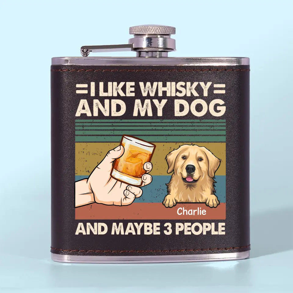 Envie de rester à la maison et de me détendre avec mon chien ? Flasque personnalisée pour chien – Cadeau pour les propriétaires et les amoureux des animaux.