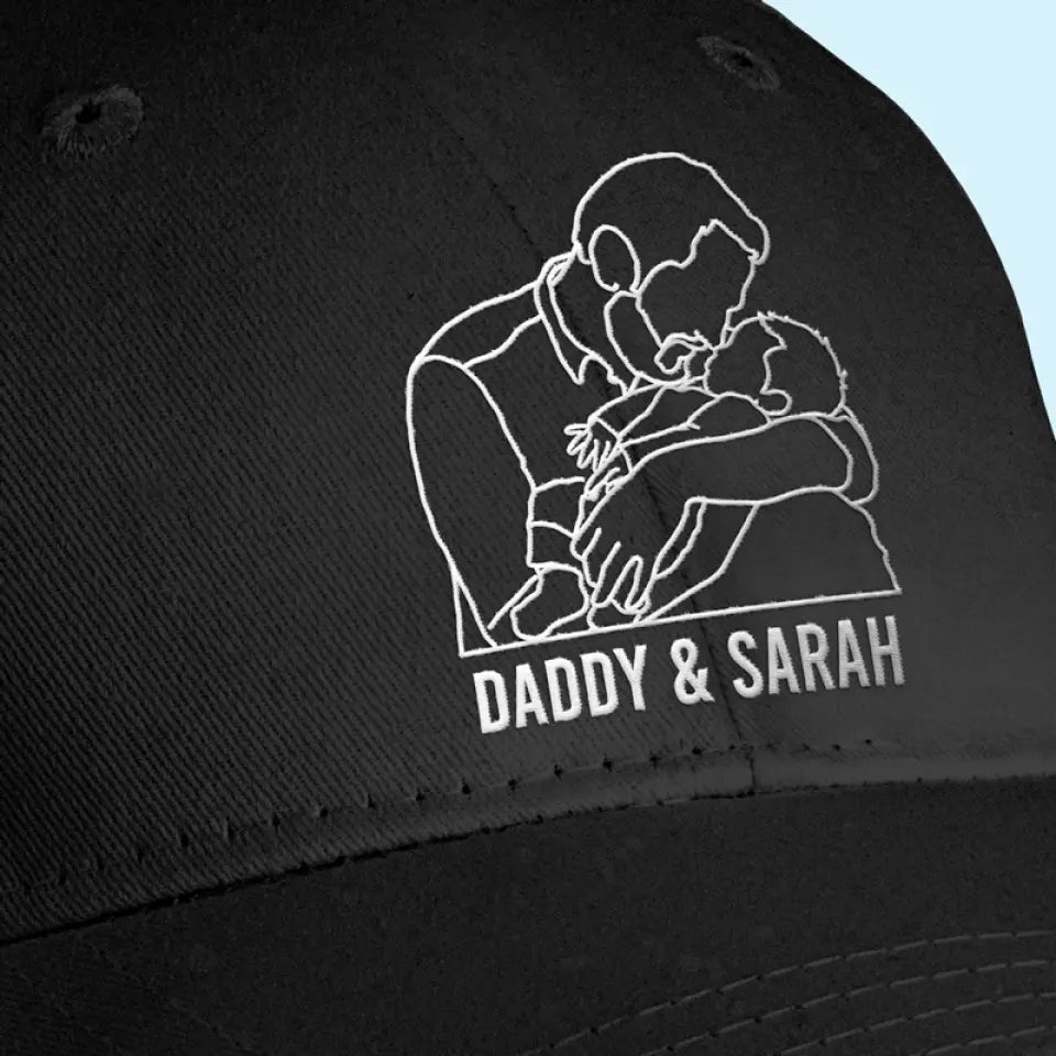 Photo personnalisée Bonne fête des pères de la part de votre fils préféré - Casquette brodée personnalisée en famille - Fête des pères, cadeau pour papa