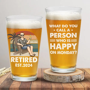 La bonne humeur est sponsorisée par la retraite et la bière - Verre à bière personnalisé - Cadeau de remerciement et de retraite pour collègues, amis de travail, collègues