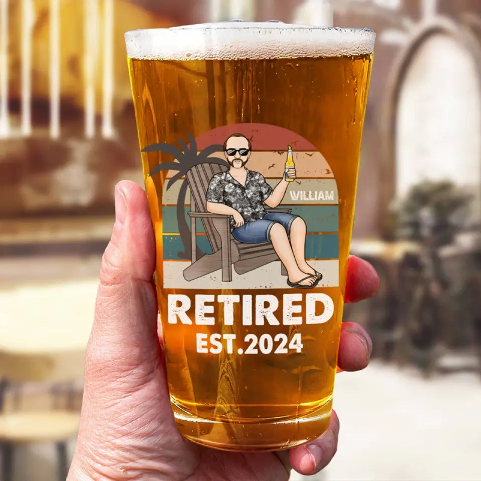 La bonne humeur est sponsorisée par la retraite et la bière - Verre à bière personnalisé - Cadeau de remerciement et de retraite pour collègues, amis de travail, collègues