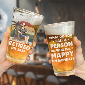 La bonne humeur est sponsorisée par la retraite et la bière - Verre à bière personnalisé - Cadeau de remerciement et de retraite pour collègues, amis de travail, collègues