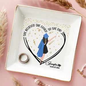 Une douce fin pour un nouveau départ - Plat à bijoux personnalisé pour la famille - Cadeau de fin d'études pour les membres de la famille, les frères et sœurs
