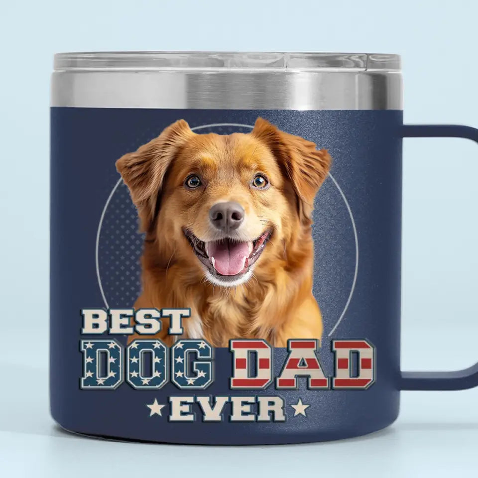 Soyez la personne que vos animaux pensent que vous êtes - Gobelet personnalisé en acier inoxydable de 14 oz avec poignée pour chien et chat - Fête des pères, cadeau pour les propriétaires d'animaux et les amoureux des animaux