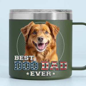 Soyez la personne que vos animaux pensent que vous êtes - Gobelet personnalisé en acier inoxydable de 14 oz avec poignée pour chien et chat - Fête des pères, cadeau pour les propriétaires d'animaux et les amoureux des animaux