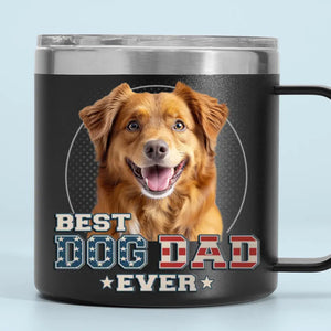 Soyez la personne que vos animaux pensent que vous êtes - Gobelet personnalisé en acier inoxydable de 14 oz avec poignée pour chien et chat - Fête des pères, cadeau pour les propriétaires d'animaux et les amoureux des animaux
