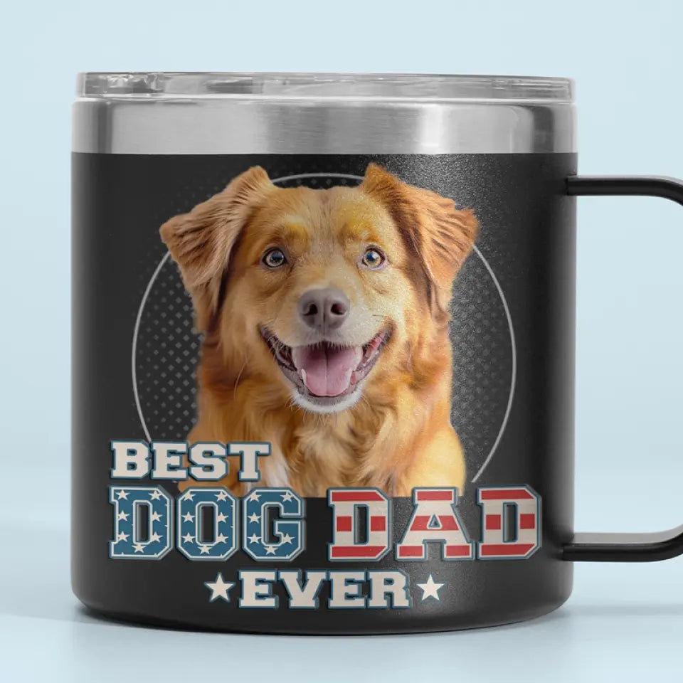Soyez la personne que vos animaux pensent que vous êtes - Gobelet personnalisé en acier inoxydable de 14 oz avec poignée pour chien et chat - Fête des pères, cadeau pour les propriétaires d'animaux et les amoureux des animaux