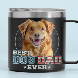 Soyez la personne que vos animaux pensent que vous êtes - Gobelet personnalisé en acier inoxydable de 14 oz avec poignée pour chien et chat - Fête des pères, cadeau pour les propriétaires d'animaux et les amoureux des animaux
