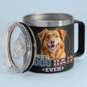 Soyez la personne que vos animaux pensent que vous êtes - Gobelet personnalisé en acier inoxydable de 14 oz avec poignée pour chien et chat - Fête des pères, cadeau pour les propriétaires d'animaux et les amoureux des animaux