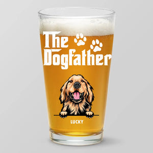 Le père de chien dont nous sommes fiers boit de la bière ! Verre à bière personnalisé pour chien ! Fête des pères, cadeau pour les propriétaires d'animaux et les amoureux des animaux.