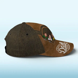 Casquette personnalisée avec photo « Meilleur papa de tous les temps » - Casquette classique à imprimé intégral - Fête des pères, cadeau pour papa et grand-père