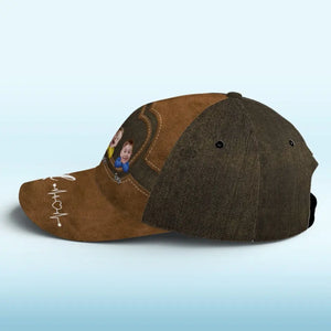 Casquette personnalisée avec photo « Meilleur papa de tous les temps » - Casquette classique à imprimé intégral - Fête des pères, cadeau pour papa et grand-père
