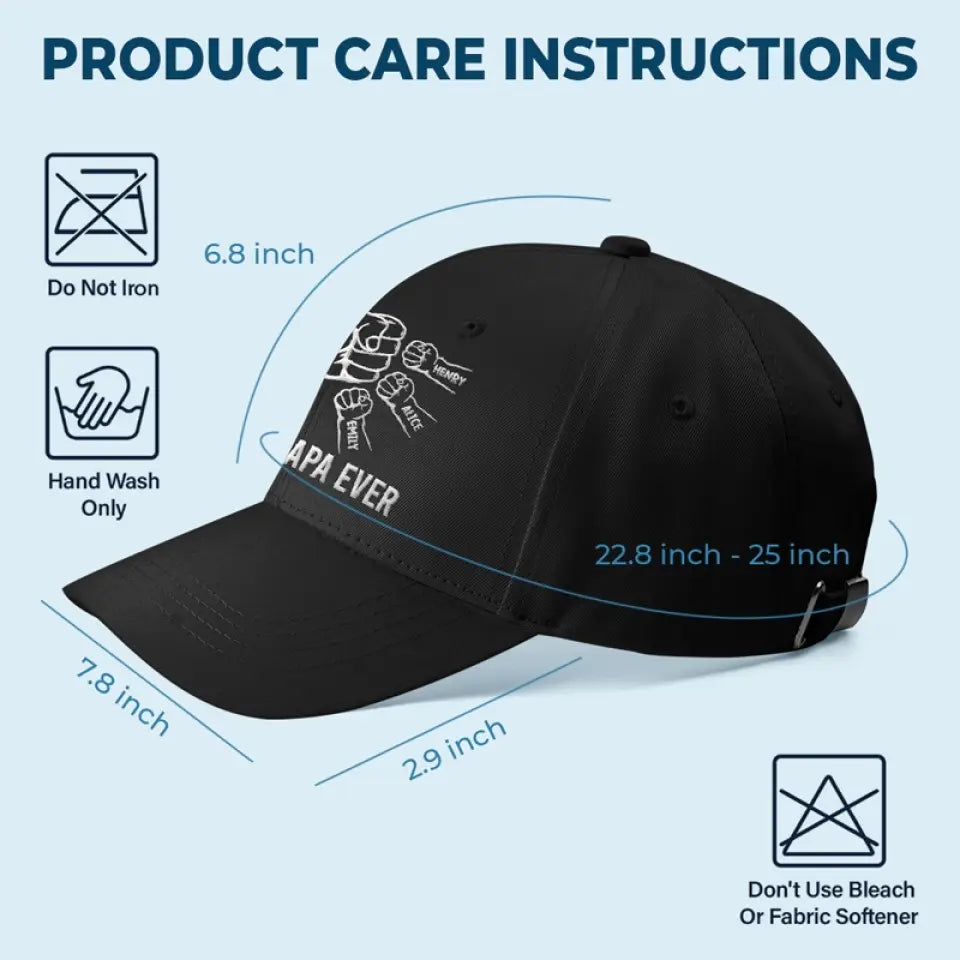 Tu es le meilleur papa du monde - Casquette brodée personnalisée pour la famille - Cadeau pour la fête des pères