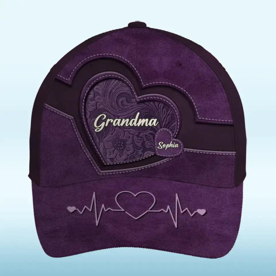 La meilleure maman promue grand-mère - Chapeau personnalisé familial, casquette classique à imprimé intégral - Cadeau pour maman et grand-mère