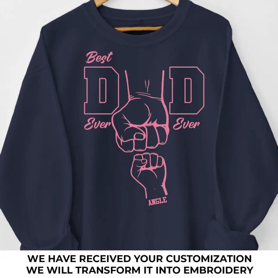 Tu es le meilleur papa du monde - Sweat-shirt brodé personnalisé en famille - Fête des pères, cadeau pour papa, grand-père