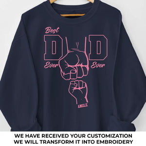 Tu es le meilleur papa du monde - Sweat-shirt brodé personnalisé en famille - Fête des pères, cadeau pour papa, grand-père