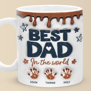 Meilleur grand-père du monde - Mug personnalisé avec effet gonflé en 3D - Cadeau pour la fête des pères, papa et grand-père