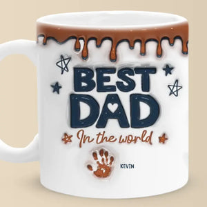 Meilleur grand-père du monde - Mug personnalisé avec effet gonflé en 3D - Cadeau pour la fête des pères, papa et grand-père