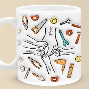 Un père transporte des photos là où se trouvait son argent - Mug personnalisé 3D à effet gonflé - Fête des pères, cadeau pour papa, grand-père