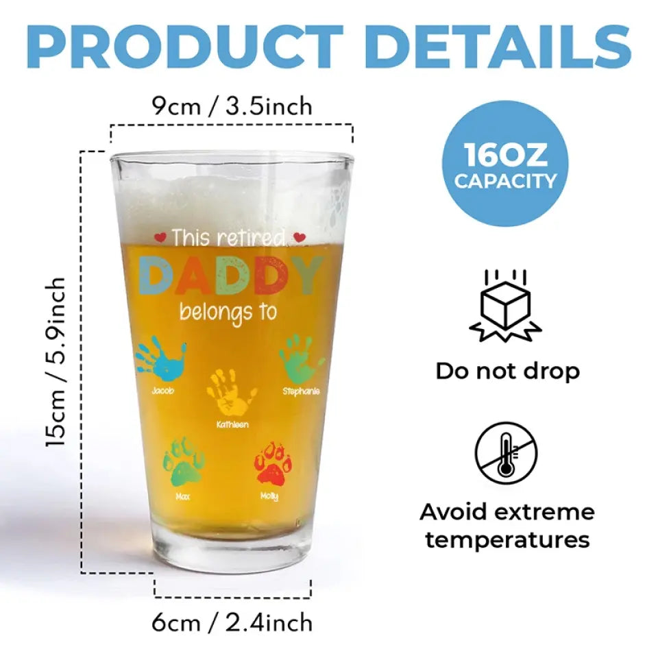 Être un bon père, c'est comme se raser - Verre à bière personnalisé pour la famille - Fête des pères, cadeau pour papa, grand-père