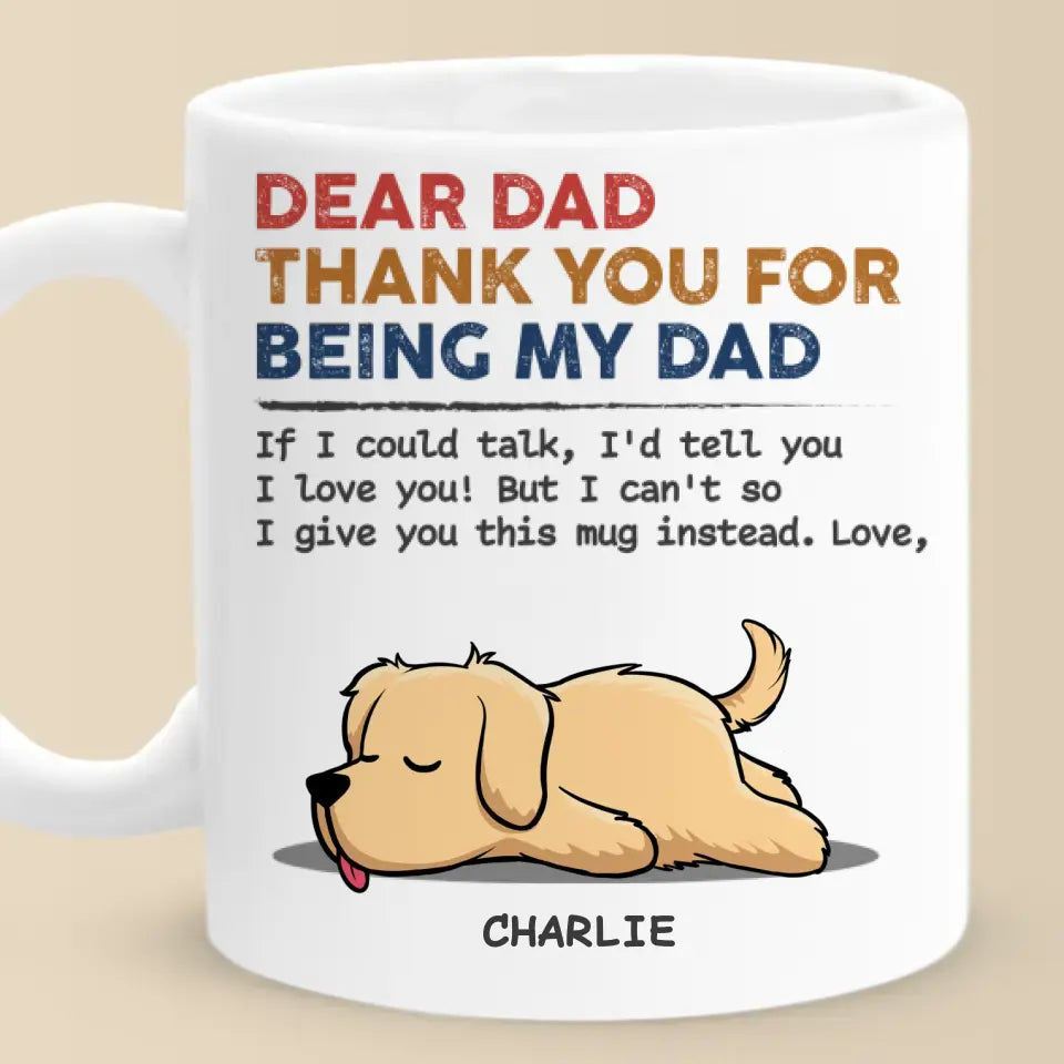 Je t'aime jour après jour - Mug personnalisé pour chien - Cadeau pour les propriétaires et les amoureux des animaux