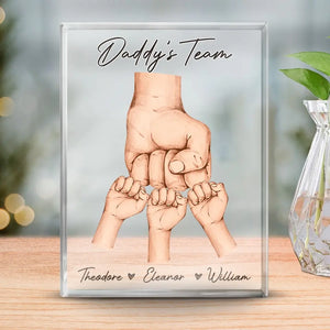 À notre famille, vous êtes le monde - Plaque acrylique rectangulaire personnalisée pour la famille - Fête des pères, cadeau pour papa, grand-père