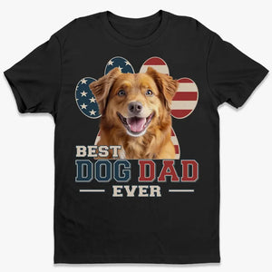 T-shirt, sweat à capuche et sweat-shirt unisexe personnalisé avec photo « Heureux d'être avec le meilleur papa » pour chien et chat - Fête des pères, cadeau pour les propriétaires d'animaux et les amoureux des animaux