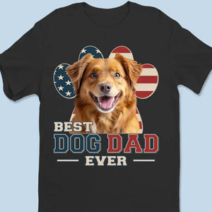T-shirt, sweat à capuche et sweat-shirt unisexe personnalisé avec photo « Heureux d'être avec le meilleur papa » pour chien et chat - Fête des pères, cadeau pour les propriétaires d'animaux et les amoureux des animaux
