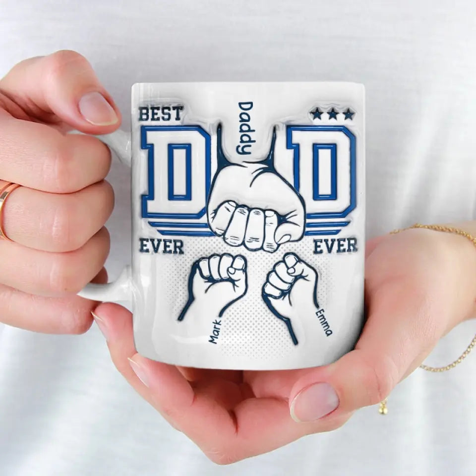 Notre lien est éternel - Mug personnalisé avec effet gonflé en 3D - Cadeau pour la fête des pères, papa, grand-père