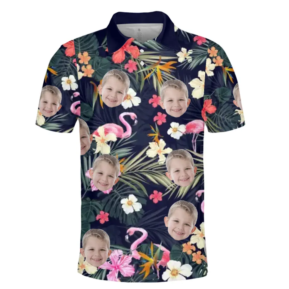 Photo personnalisée Papa, tu as toujours été le plus cool - Polo personnalisé avec imprimé intégral pour la famille - Fête des pères, cadeau pour papa, propriétaires d'animaux, amoureux des animaux