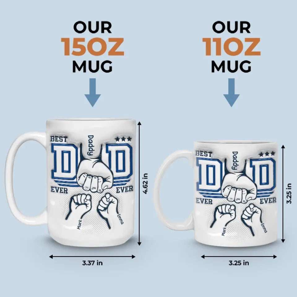 Notre lien est éternel - Mug personnalisé avec effet gonflé en 3D - Cadeau pour la fête des pères, papa, grand-père