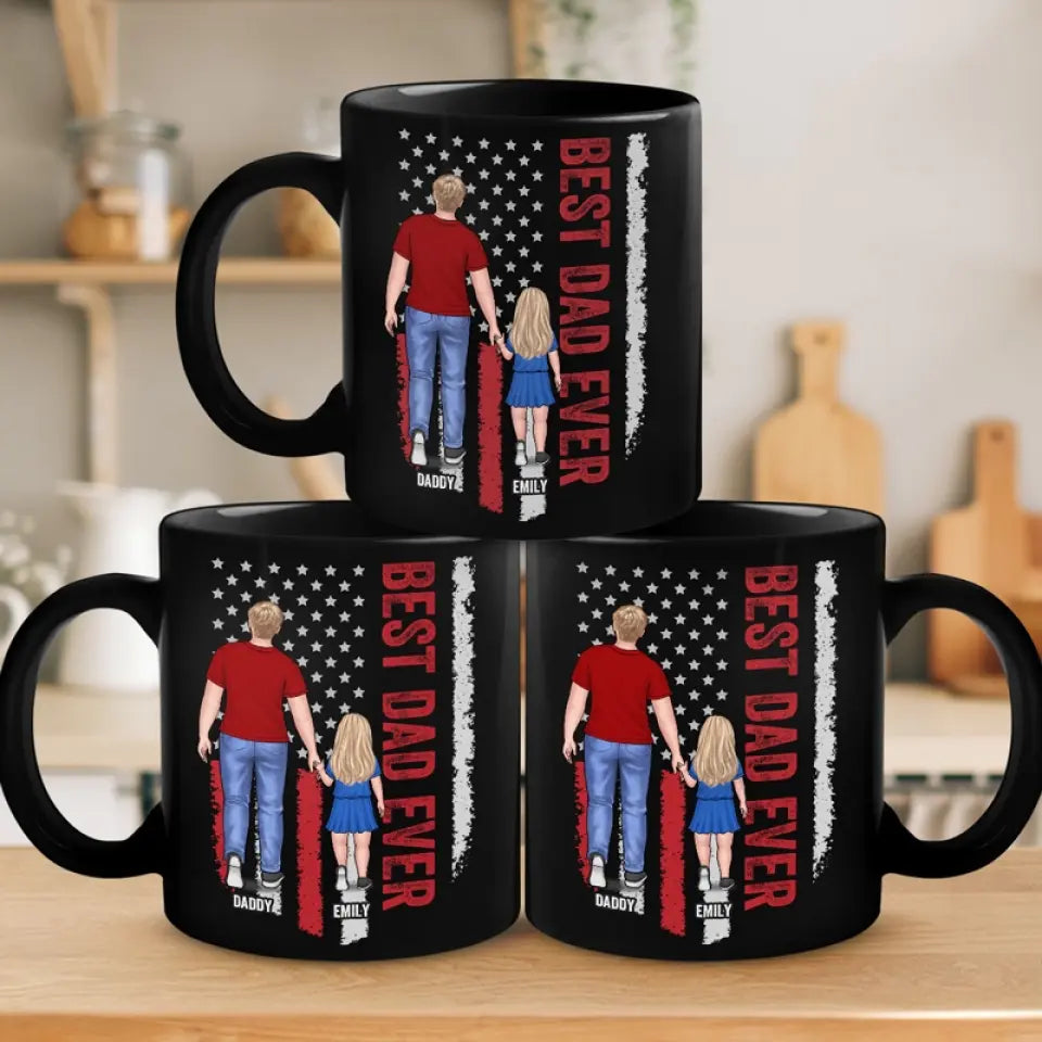 Avoir quelqu'un à aimer, c'est la famille - Tasse noire personnalisée pour la famille - Fête des pères, cadeau pour papa, grand-père
