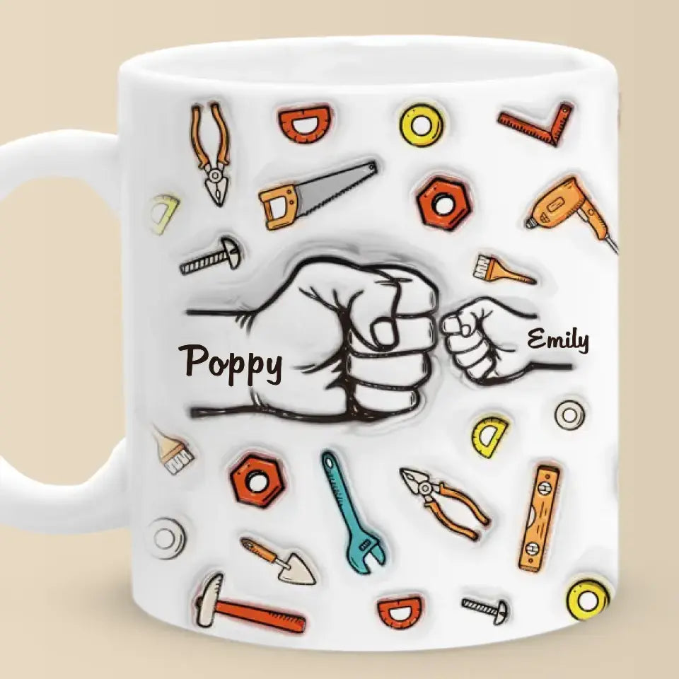 À papa de la part de la raison pour laquelle vous buvez - Mug personnalisé en 3D avec effet gonflé - Cadeau pour la fête des pères, papa, grand-père