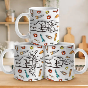 À papa de la part de la raison pour laquelle vous buvez - Mug personnalisé en 3D avec effet gonflé - Cadeau pour la fête des pères, papa, grand-père