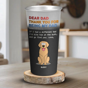Merci d'être mon père, je t'aime - Tasse personnalisée en aluminium changeant de couleur pour chien - Fête des pères, cadeau pour les propriétaires d'animaux, les amoureux des animaux