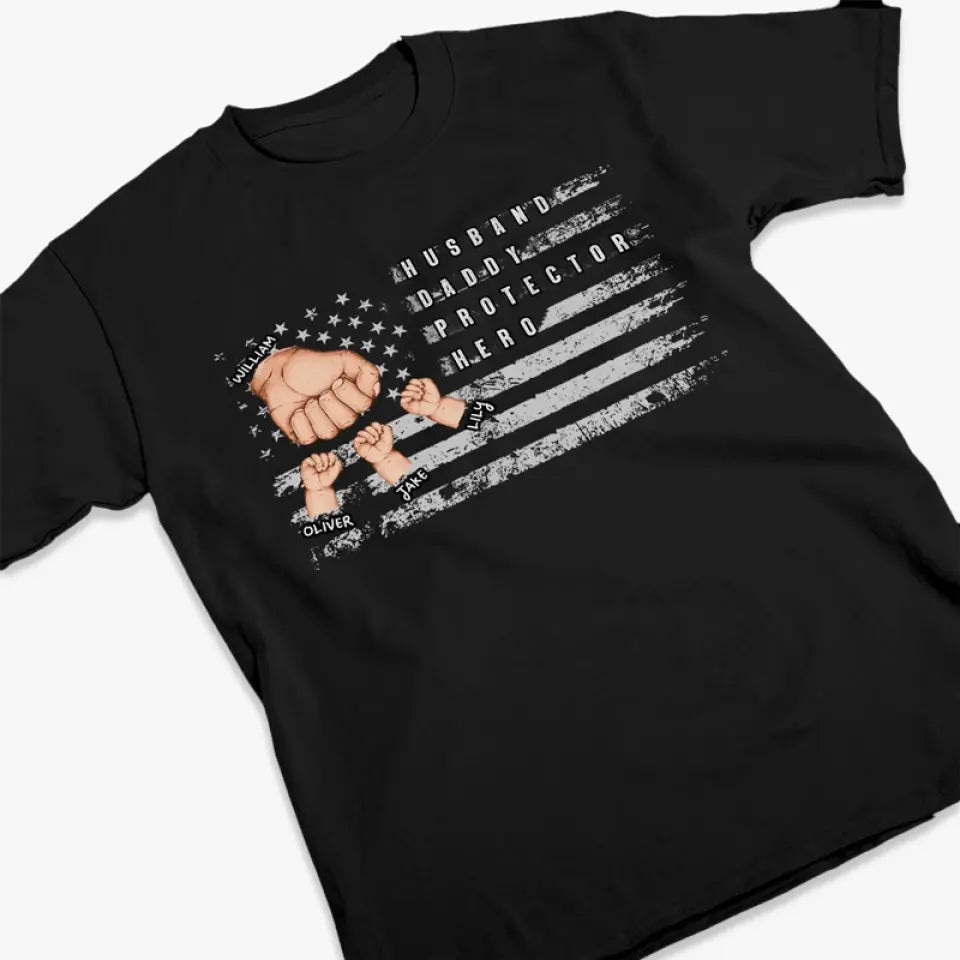 Les papas sont les héros méconnus de nos vies - T-shirt, sweat à capuche et sweat-shirt unisexe personnalisé pour la famille - Cadeau pour papa