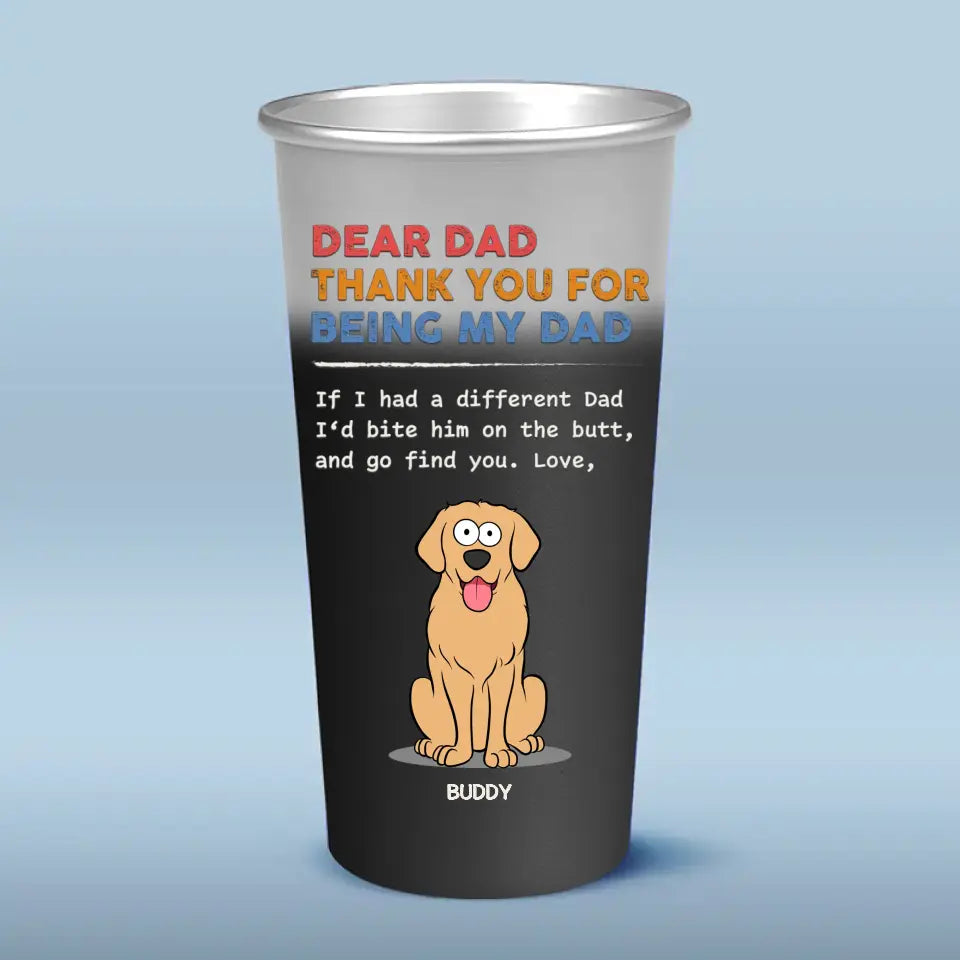 Merci d'être mon père, je t'aime - Tasse personnalisée en aluminium changeant de couleur pour chien - Fête des pères, cadeau pour les propriétaires d'animaux, les amoureux des animaux