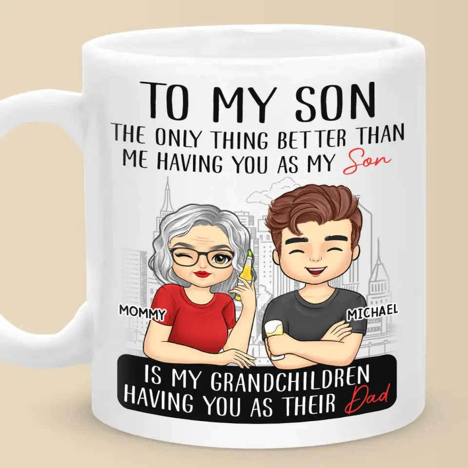 Le meilleur ami d'un garçon est sa mère - Mug personnalisé pour la famille - Fête des pères, cadeau pour fils