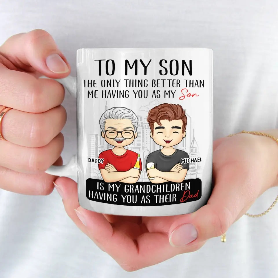 Le meilleur ami d'un garçon est sa mère - Mug personnalisé pour la famille - Fête des pères, cadeau pour fils