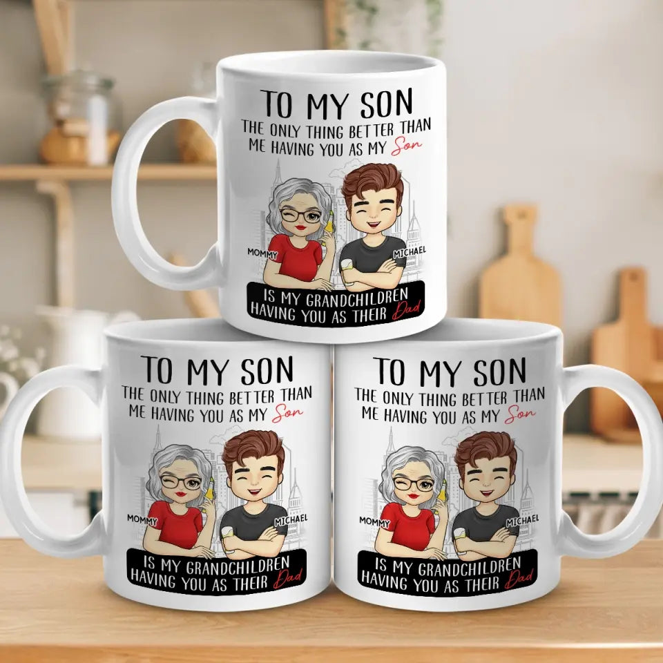 Le meilleur ami d'un garçon est sa mère - Mug personnalisé pour la famille - Fête des pères, cadeau pour fils